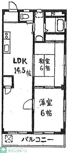 原町油屋レジデンス(2LDK/3階)の間取り写真