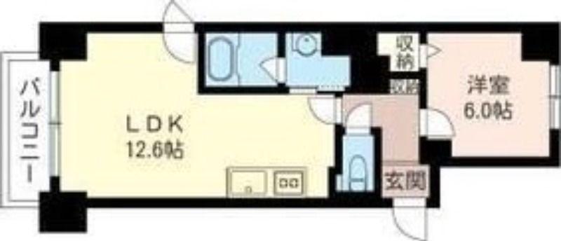 COMODO22(1LDK/9階)の間取り写真
