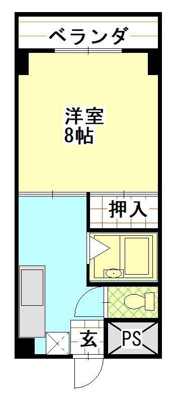 クリーンコーポ(1K/3階)の間取り写真