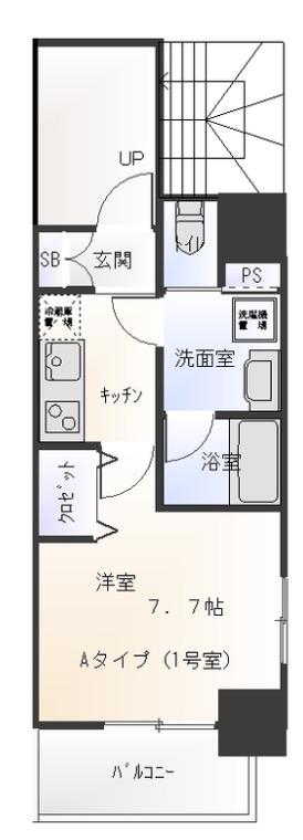 PAROS(1K/2階)の間取り写真