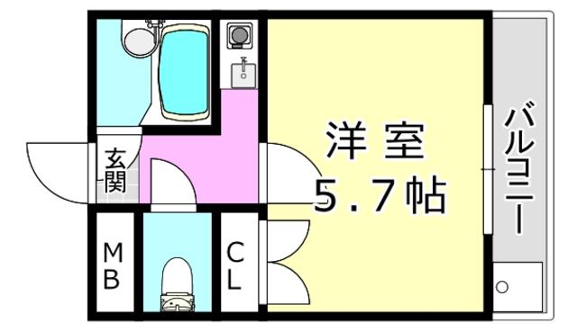 ナポレオン1世(1K/3階)の間取り写真