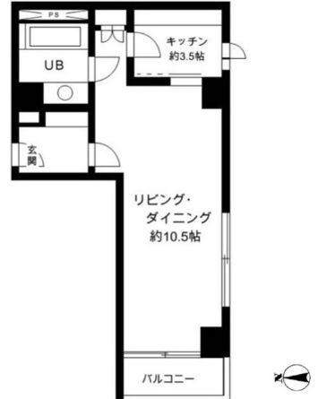 ヒルクレスト代官山(ワンルーム/1階)の間取り写真