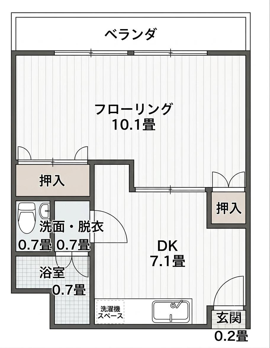 コーポ紀栄(1DK/2階)の間取り写真