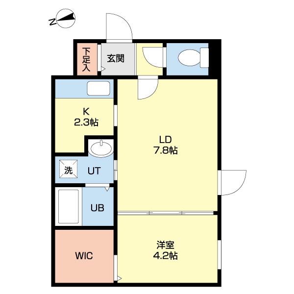 PROGRESS東区役所前(1LDK/3階)の間取り写真