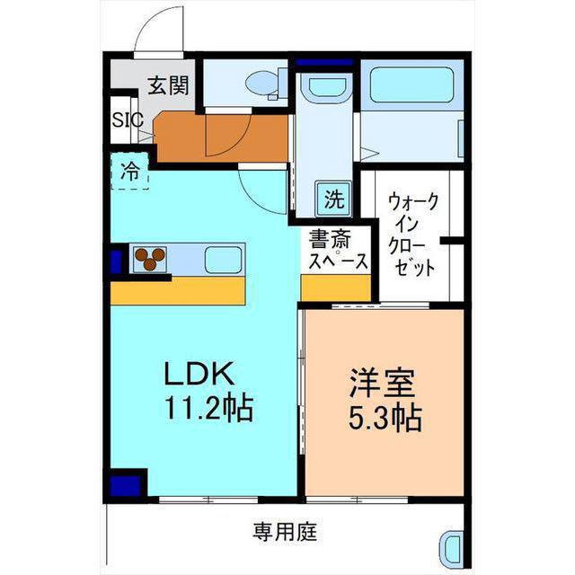 コルタード金沢(1LDK/1階)の間取り写真