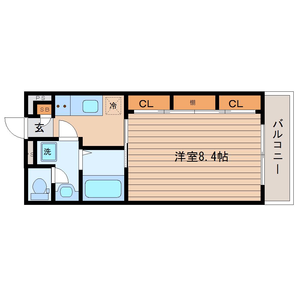 リオレ南小泉(1K/2階)の間取り写真