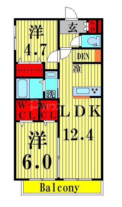 アークステラ菊川(2LDK/3階)の間取り写真