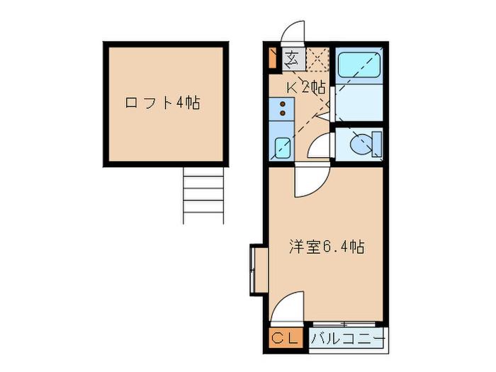 コーポミューズ(1K/2階)の間取り写真