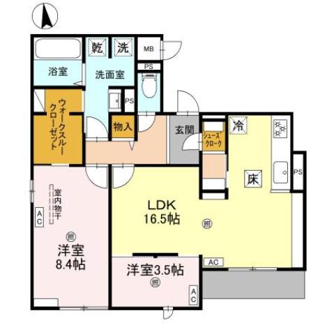 クラシスト千里丘上(2LDK/3階)の間取り写真