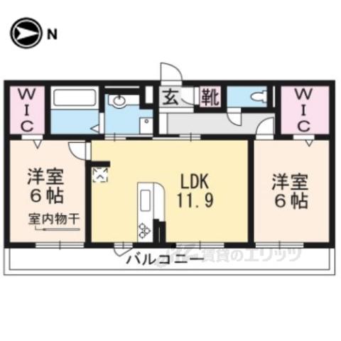 シャルマンコートドゥ(2LDK/3階)の間取り写真