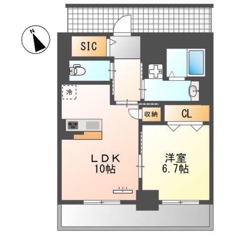 フォレストヨコハマ(1LDK/10階)の間取り写真
