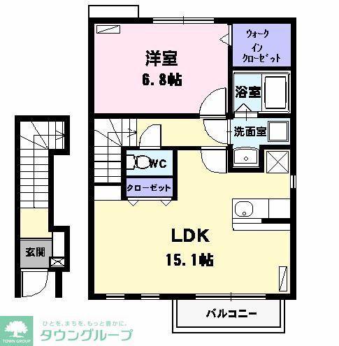 エテルノライツ(1LDK/2階)の間取り写真