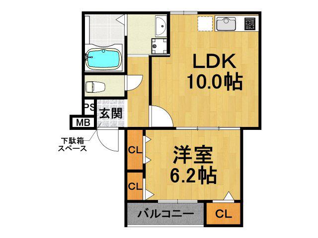 フジパレス武庫之荘東2番館(1LDK/2階)の間取り写真