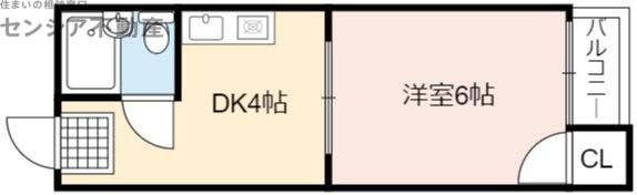 MOX諏訪(1K/4階)の間取り写真