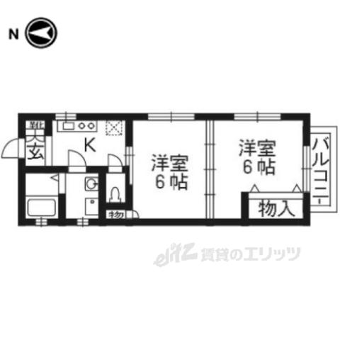 アンクル東山(2K/3階)の間取り写真