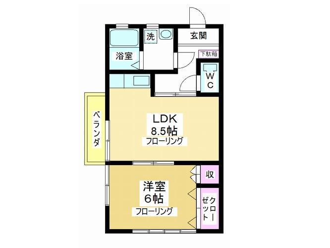 第三昌永コーポ(1LDK/2階)の間取り写真
