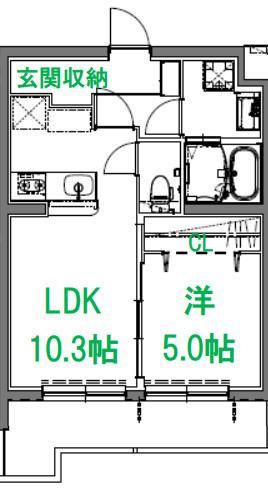 ルグラン(1LDK/5階)の間取り写真