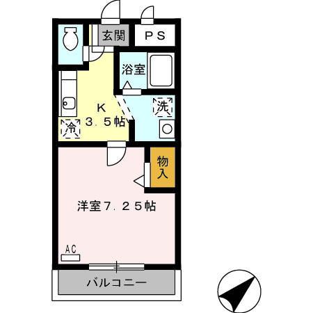エクステージ(1K/1階)の間取り写真