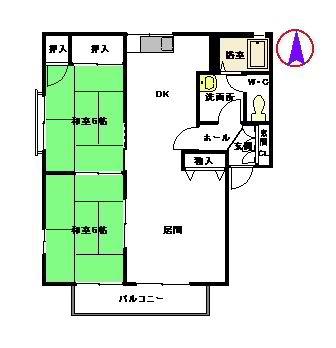 アネシス高尾台E棟(2LDK/1階)の間取り写真