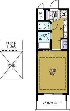EC難波ウエスト-SIDE大阪ドーム前(1K/3階)の間取り写真