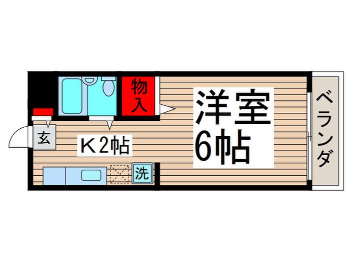 ピアネーズ中山(1K/2階)の間取り写真