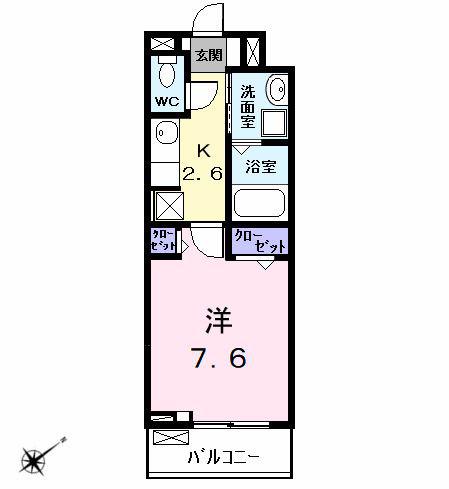 ザ ルミナス トキワ(1K/2階)の間取り写真