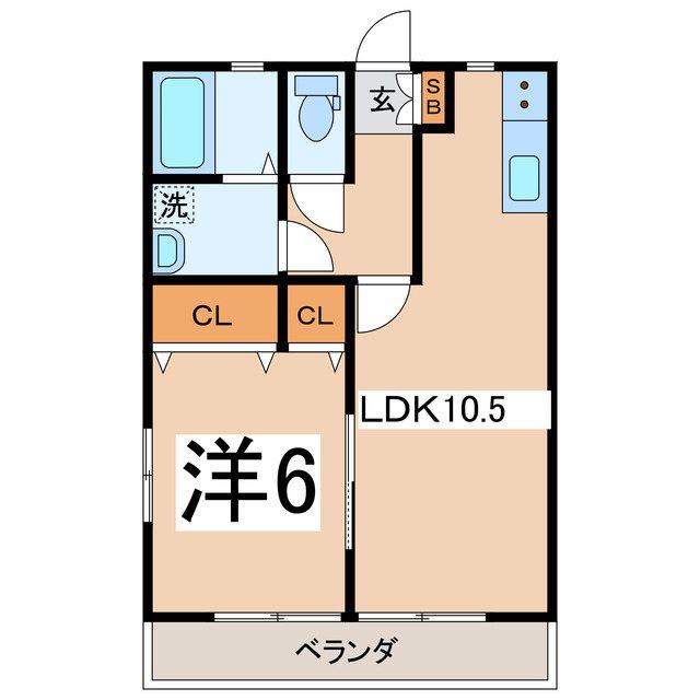 シンコーハイム(1LDK/1階)の間取り写真