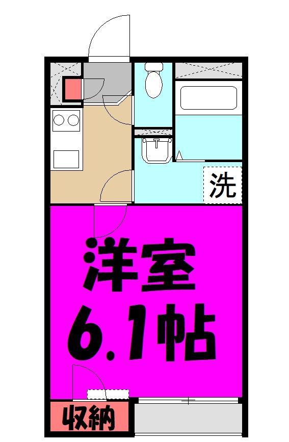 ひまわり(1K/2階)の間取り写真