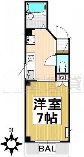 メゾン一番舘(1K/3階)の間取り写真