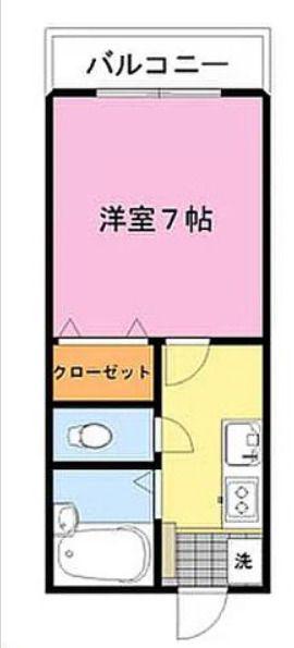 グリーンテラス西三里塚B(1K/1階)の間取り写真