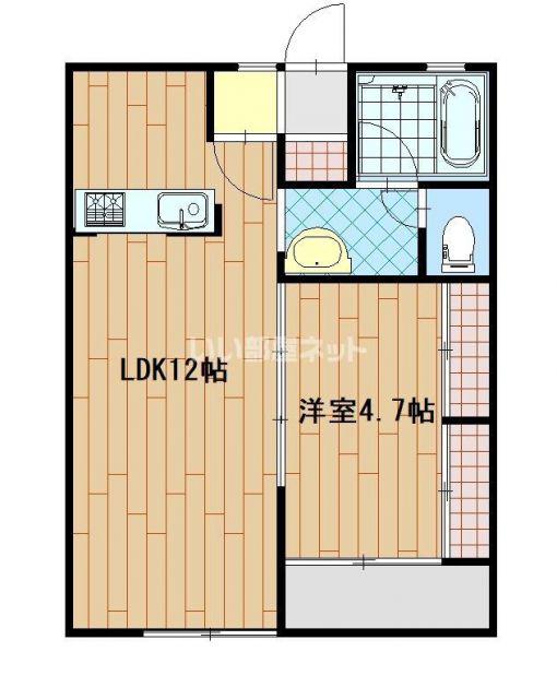 AQUA HILS(1LDK/2階)の間取り写真