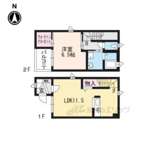 エスポワール参番館(1LDK/1階)の間取り写真