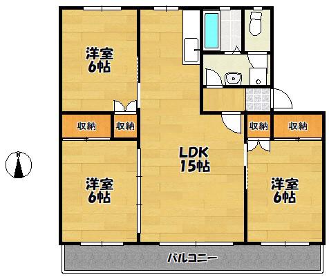 保谷コーポ(3LDK/1階)の間取り写真