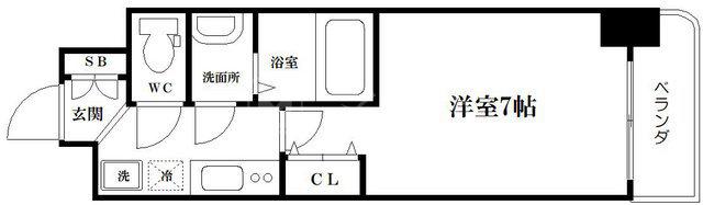 LUXE西長堀(1K/11階)の間取り写真