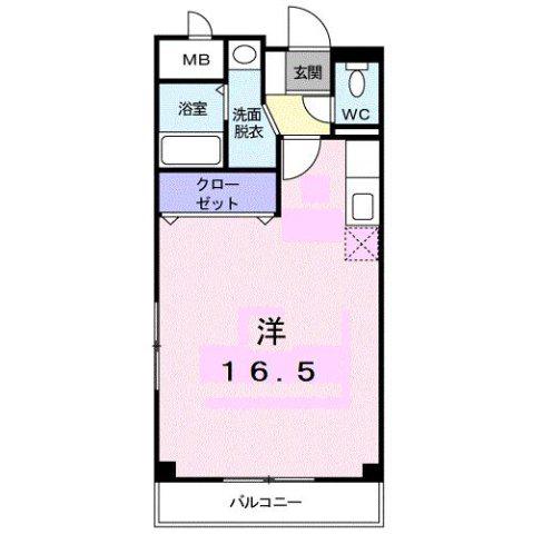 エトワール(ワンルーム/2階)の間取り写真