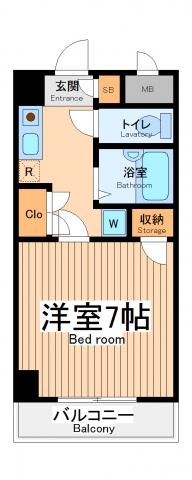 リシェール町田(1K/2階)の間取り写真