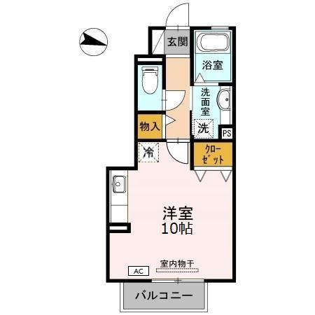 ヴィラ小山(ワンルーム/1階)の間取り写真