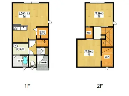 ヴィラ・トゥーゲント(2LDK/1階)の間取り写真
