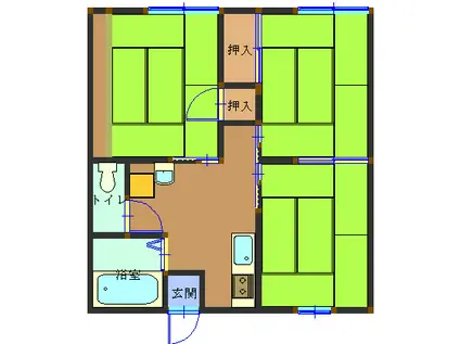 サンヴィレッジ粟津駅前(3DK/2階)の間取り写真