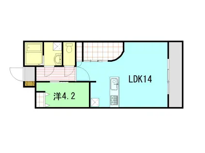 フレグランス佐々木(1LDK/2階)の間取り写真