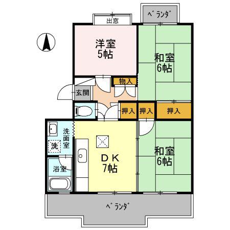 ピュアハイツ(2LDK/3階)の間取り写真