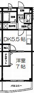 レガーロ南斗(1DK/2階)の間取り写真
