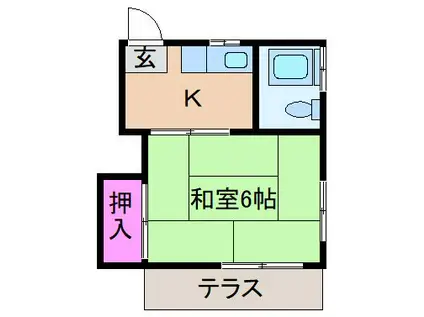 コーポノアキ(1K/1階)の間取り写真