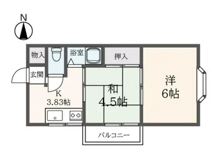 R&Kメゾンコヤマ(2K/3階)の間取り写真
