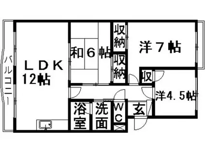 エスポワール(3LDK/2階)の間取り写真