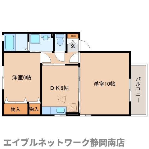 グレイスフルY(2DK/1階)の間取り写真
