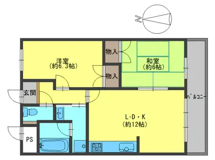 グレース21(2LDK/1階)の間取り写真