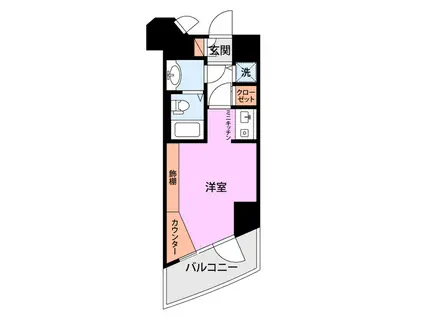 新潟ダイカンプラザ遊学館(ワンルーム/3階)の間取り写真