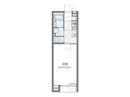 レオネクストクレール(1K/1階)の間取り写真