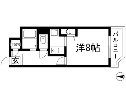 ツインオーク箕面Ⅱ(1K/4階)の間取り写真